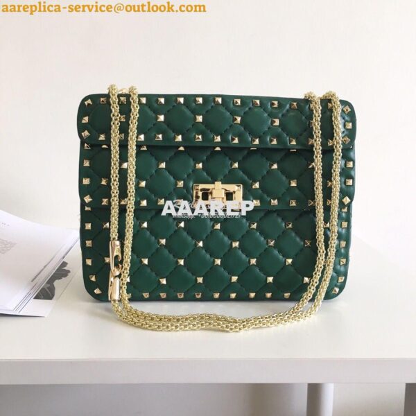 Replica Valentino Garavani Rockstud Spike Quilted Leather Chain bag in 9