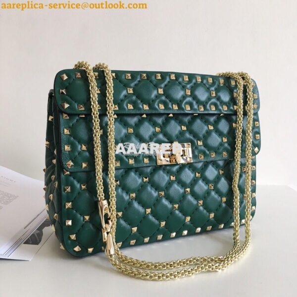 Replica Valentino Garavani Rockstud Spike Quilted Leather Chain bag in 10