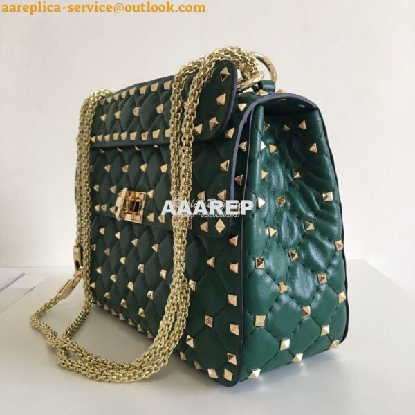 Replica Valentino Garavani Rockstud Spike Quilted Leather Chain bag in 12