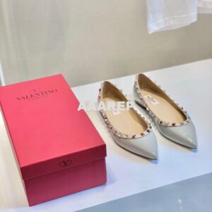 Replica Valentino Garavani Patent Rockstud Ballet Flat Baby Blue