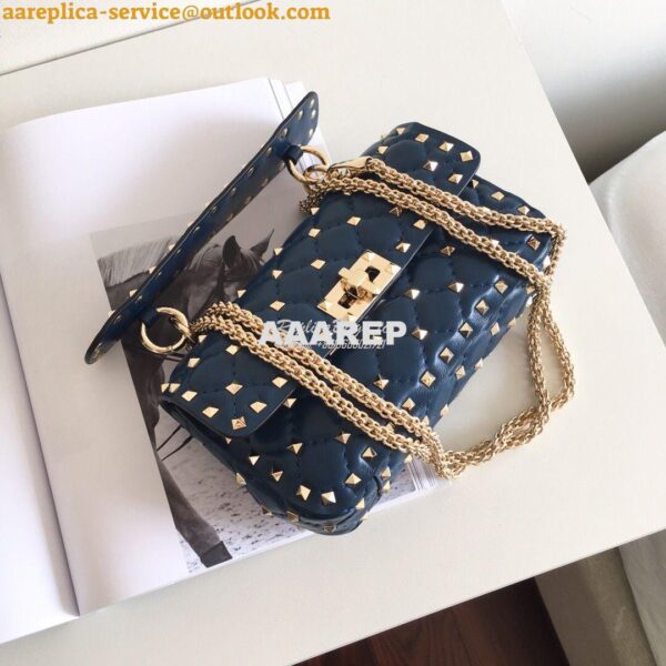 Replica Valentino Garavani Rockstud Spike Quilted Leather Chain bag in 16