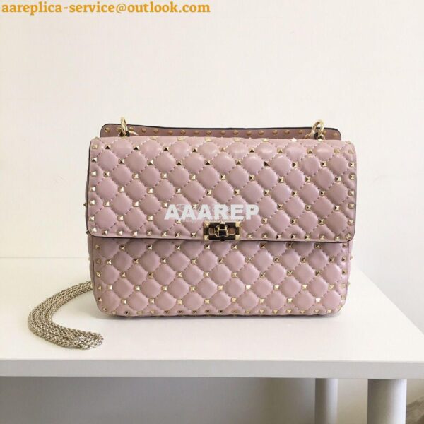 Replica Valentino Garavani Rockstud Spike Quilted Leather Chain bag in