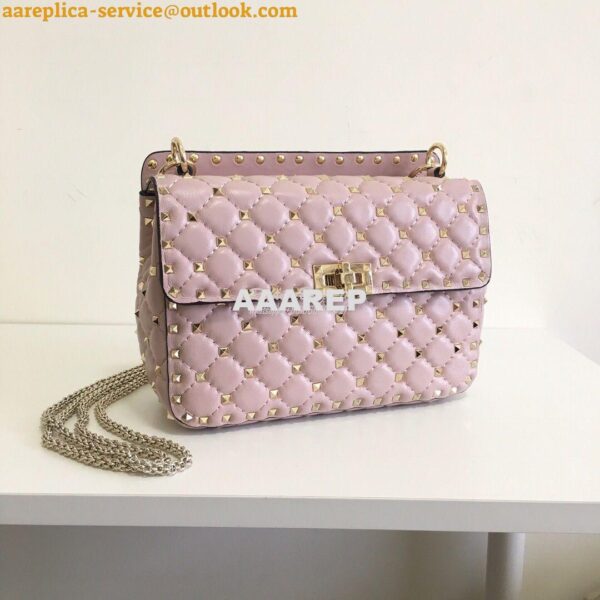 Replica Valentino Garavani Rockstud Spike Quilted Leather Chain bag in 9