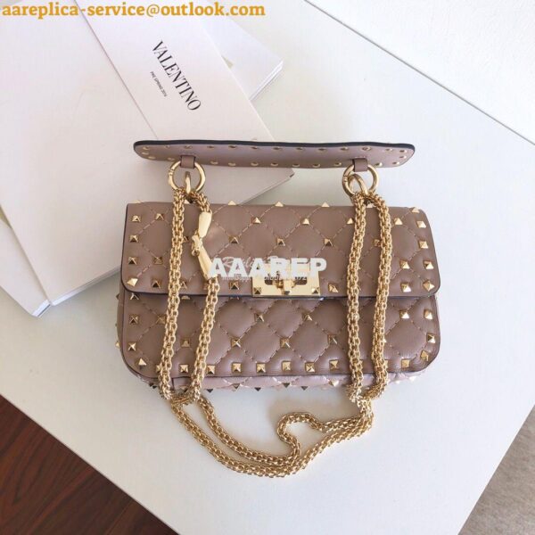 Replica Valentino Garavani Rockstud Spike Quilted Leather Chain bag in 16