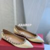 Replica Valentino Garavani Patent Rockstud Ballet Flat Nude 2