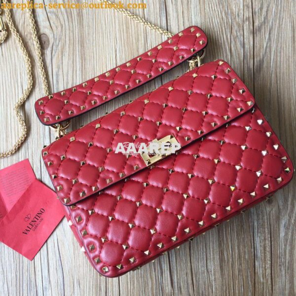 Replica Valentino Garavani Rockstud Spike Quilted Leather Chain bag Re 2