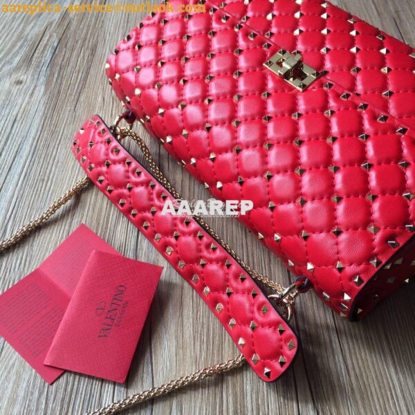 Replica Valentino Garavani Rockstud Spike Quilted Leather Chain bag Re 16