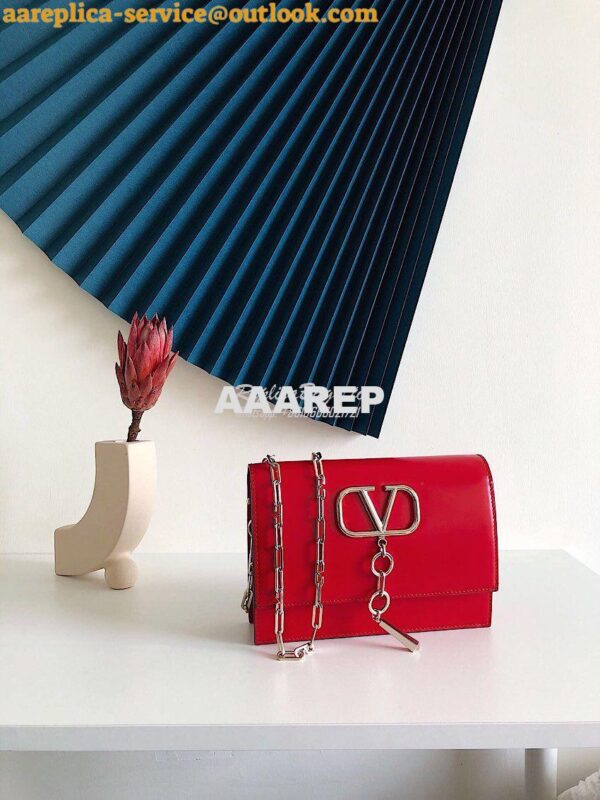 Replica Valentino Garavani Small VCASE Smooth Calfskin Bag Red