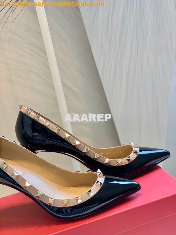 Replica Valentino Garavani Patent Rockstud Pump 85mm Black 9