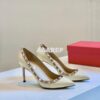 Replica Valentino Garavani Patent Rockstud Pump 85mm Nude 2