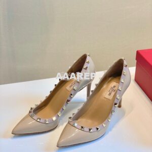 Replica Valentino Garavani Patent Rockstud Pump 85mm Nude 2