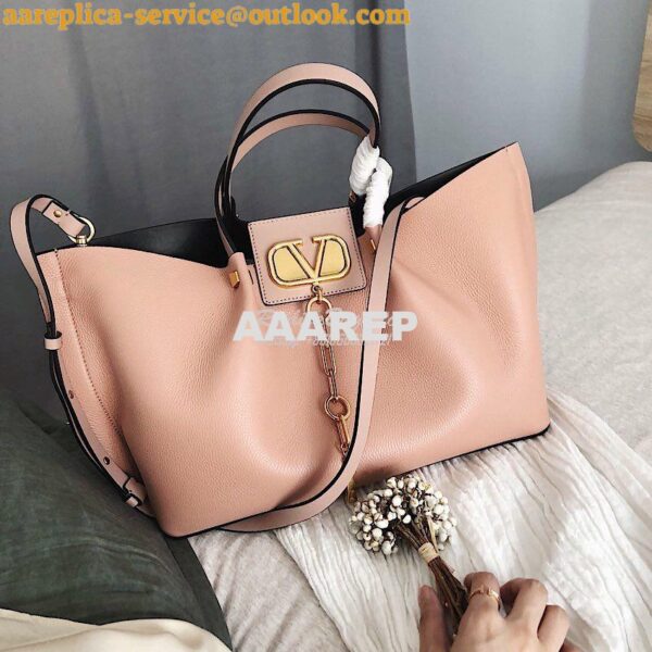 Replica Valentino Garavani Vlogo Escape Grainy Calfskin Shopper SW2B0D 13