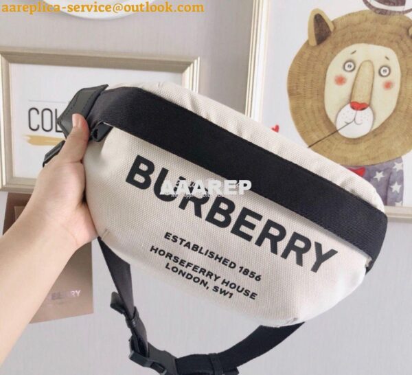 Replica Burberry Medium Horseferry Print Cotton Canvas Bum Bag Natural 4