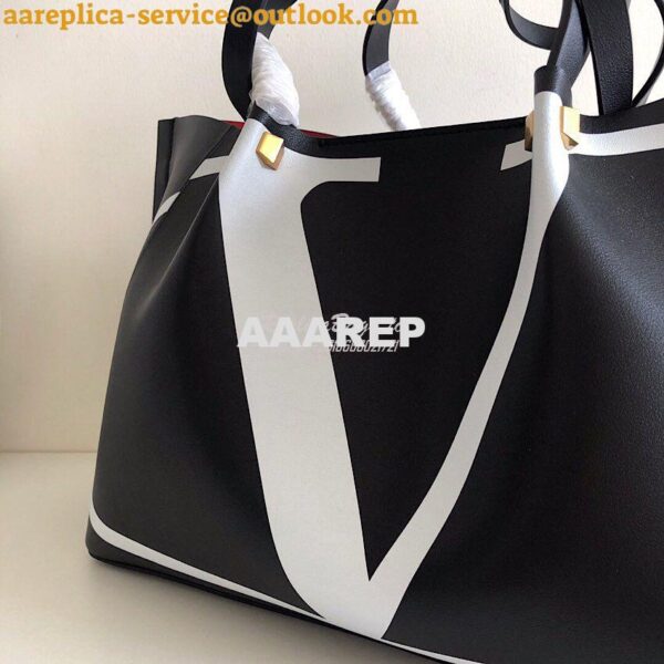 Replica Valentino Garavani VLOGO Escape Shopper Leather Tote Bag 5