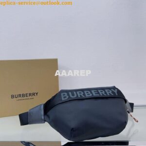 Replica Burberry Medium Logo Detail Bum Bag 80101441 Black 2