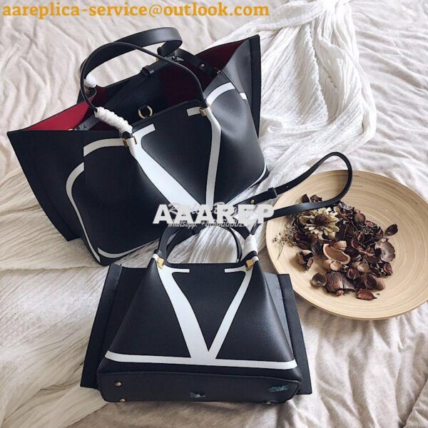 Replica Valentino Garavani VLOGO Escape Shopper Leather Tote Bag 13