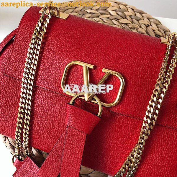 Replica Valentino Garavani VRing Grainy Calfskin Crossbody Chain Bag S 2