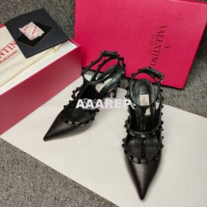 Replica Valentino Garavani Rockstud Caged Ankle Strap TONAL STUDS pump 2