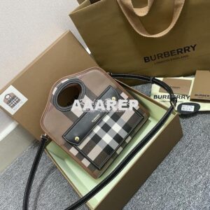 Replica Burberry Mini Dark Birch Brown E-canvas Pocket Bag 80146151