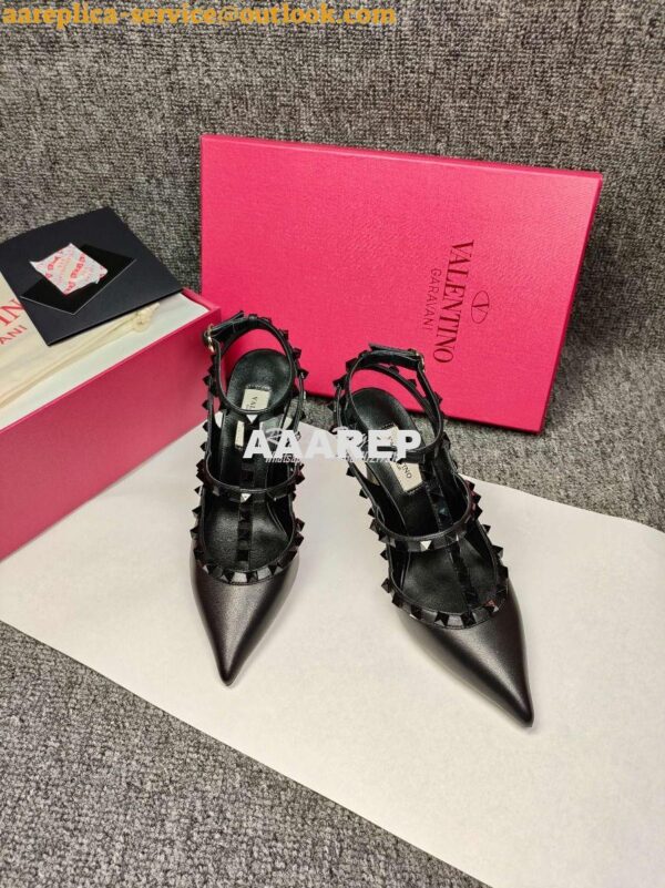 Replica Valentino Garavani Rockstud Caged Ankle Strap TONAL STUDS pump 6