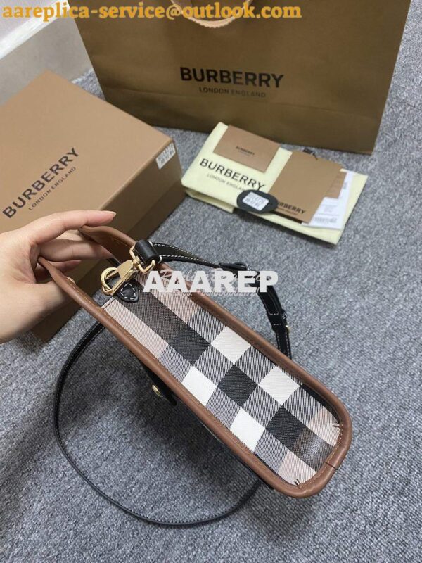 Replica Burberry Mini Dark Birch Brown E-canvas Pocket Bag 80146151 6