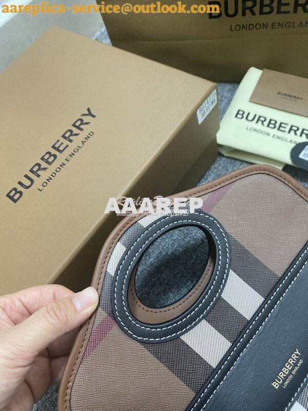 Replica Burberry Mini Dark Birch Brown E-canvas Pocket Bag 80146151 7