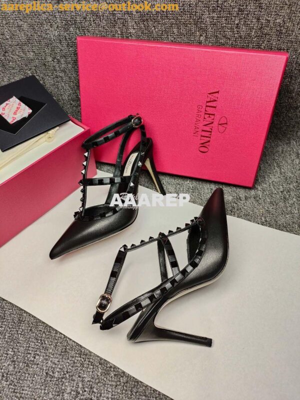 Replica Valentino Garavani Rockstud Caged Ankle Strap TONAL STUDS pump 9