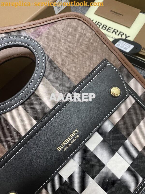 Replica Burberry Mini Dark Birch Brown E-canvas Pocket Bag 80146151 8