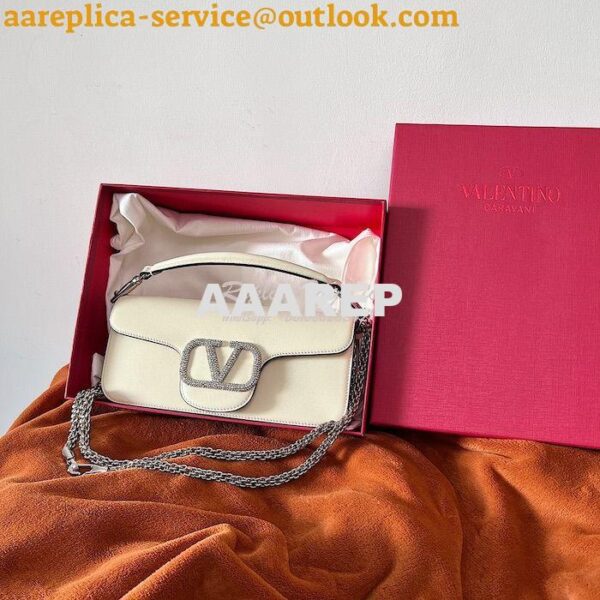 Replica Valentino Locò Shoulder Bag With Jewel Logo WB0K53 Ivory 11