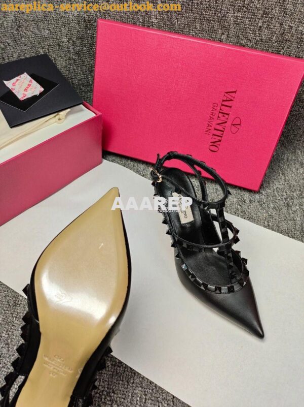 Replica Valentino Garavani Rockstud Caged Ankle Strap TONAL STUDS pump 11