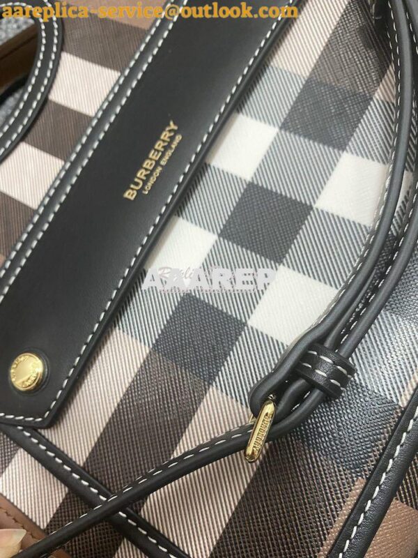 Replica Burberry Mini Dark Birch Brown E-canvas Pocket Bag 80146151 7