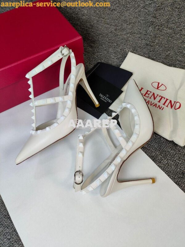 Replica Valentino Garavani Rockstud Caged Ankle Strap TONAL STUDS pump 9