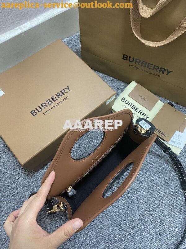 Replica Burberry Mini Dark Birch Brown E-canvas Pocket Bag 80146151 9