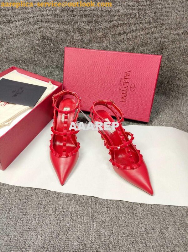 Replica Valentino Garavani Rockstud Caged Ankle Strap TONAL STUDS pump 4