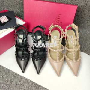 Replica Valentino Garavani Rockstud Caged Ankle Strap TONAL STUDS pump