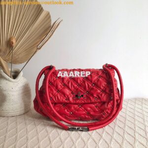 Replica Valentino Medium Nappa Spikeme Shoulder Bag VW2B0H78 Red 2