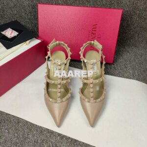 Replica Valentino Garavani Rockstud Caged Ankle Strap TONAL STUDS pump 2