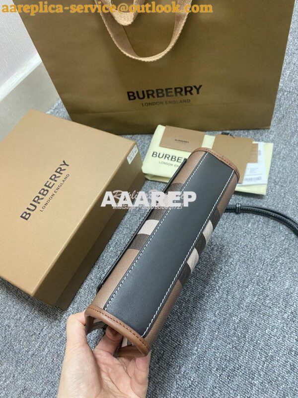 Replica Burberry Mini Dark Birch Brown E-canvas Pocket Bag 80146151 15