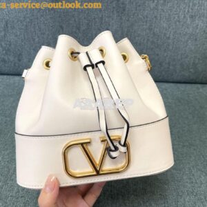 Replica Valentino Mini Bucket Bag In Nappa Leather with VLogo Signatur 2