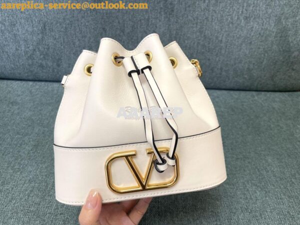 Replica Valentino Mini Bucket Bag In Nappa Leather with VLogo Signatur 2