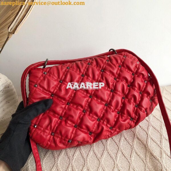 Replica Valentino Medium Nappa Spikeme Shoulder Bag VW2B0H78 Red 6