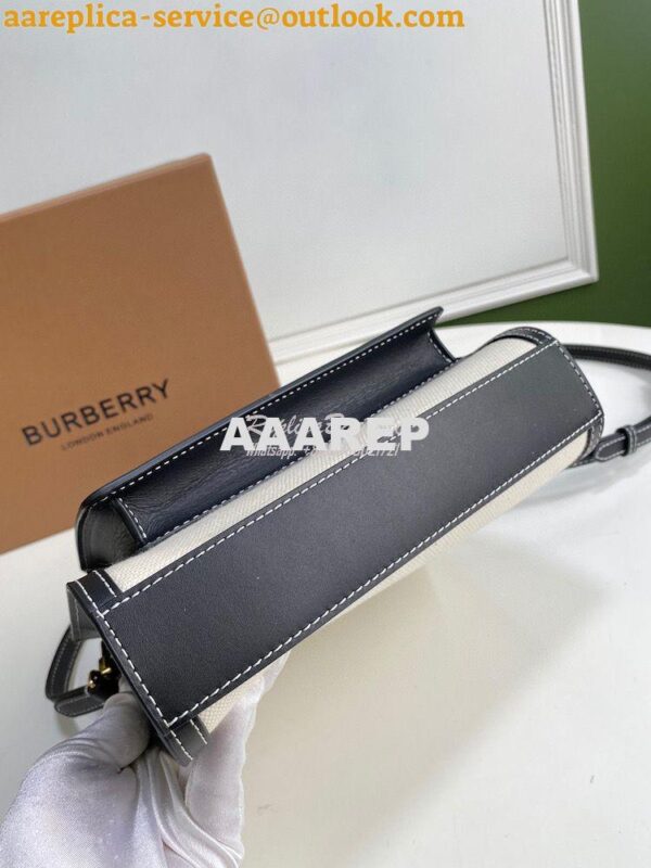 Replica Burberry Mini Logo Graphic Canvas and Leather Pocket Bag Natur 11