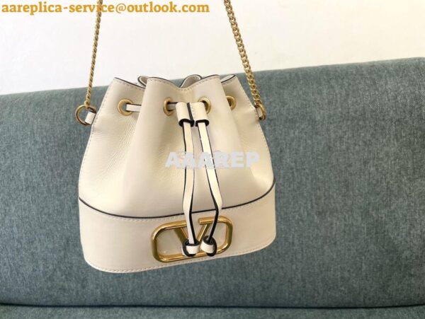 Replica Valentino Mini Bucket Bag In Nappa Leather with VLogo Signatur 4