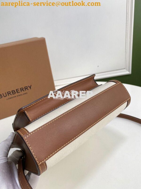 Replica Burberry Mini Logo Graphic Canvas and Leather Pocket Bag Natur 12