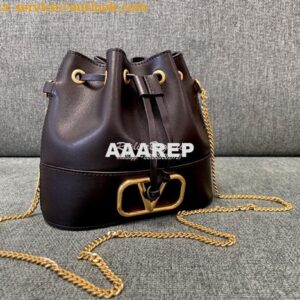 Replica Valentino Mini Bucket Bag In Nappa Leather with VLogo Signatur 2