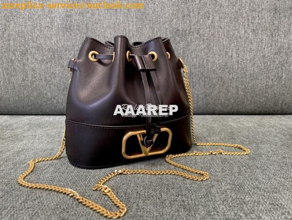 Replica Valentino Mini Bucket Bag In Nappa Leather with VLogo Signatur 2