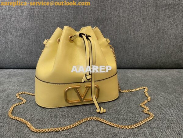 Replica Valentino Mini Bucket Bag In Nappa Leather with VLogo Signatur