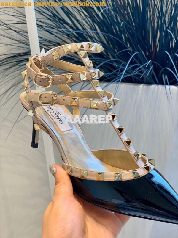 Replica Valentino Garavani Rockstud Caged Pump 65mm Black 9