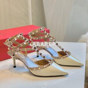 Replica Valentino Garavani Rockstud Caged Pump 65mm Ivory