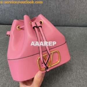 Replica Valentino Mini Bucket Bag In Nappa Leather with VLogo Signatur 2